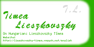 timea lieszkovszky business card